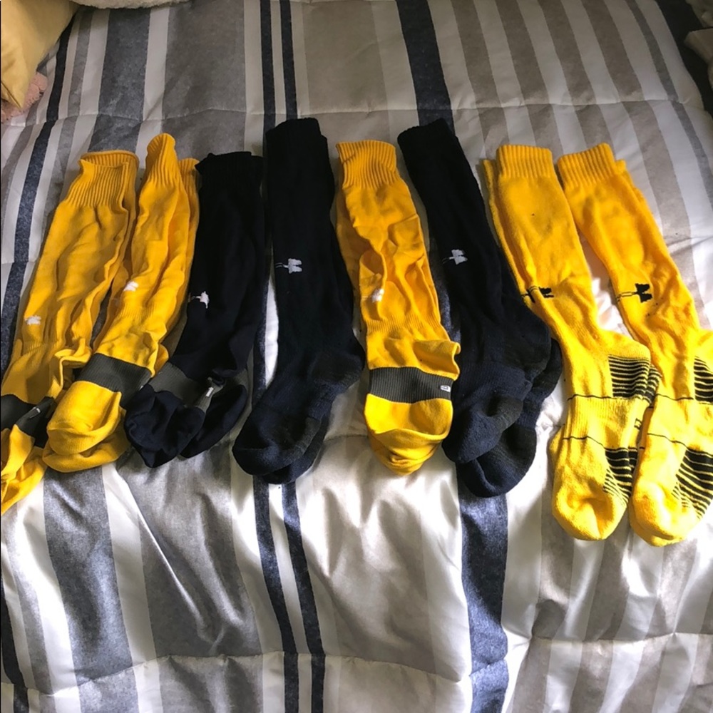 Under Armour Navy + Gold Soccer Socks